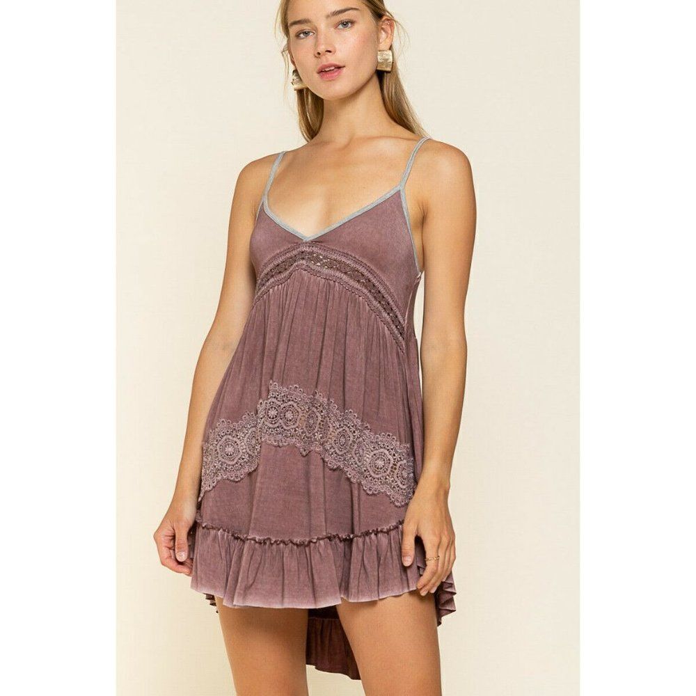 SALE! POL Boho Bohemian Dress Summer Spring Beach Coverup Cranberry Wine